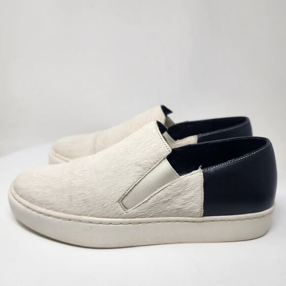 Free People Varsity Slip-on Sneaker Women EU38/US7.5 White Calf Hair Black Heel - Picture 5 of 13